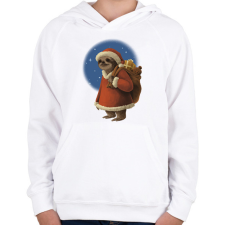 PRINTFASHION Télapó lajhár - Gyerek kapucnis pulóver - Fehér gyerek pulóver, kardigán