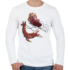 PRINTFASHION Télapó lámával - Férfi hosszú ujjú póló - Fehér férfi póló