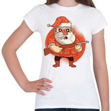 PRINTFASHION Télapó puskával - Női póló - Fehér