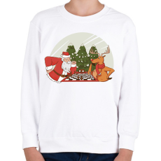 PRINTFASHION Télapó sakkozik - Gyerek pulóver - Fehér