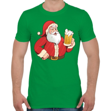 PRINTFASHION Télapó sörrel - Férfi póló - Zöld férfi póló