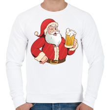 PRINTFASHION Télapó sörrel - Férfi pulóver - Fehér férfi pulóver, kardigán