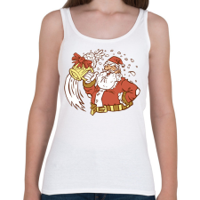 PRINTFASHION Télapó sörrel - Női atléta - Fehér női trikó