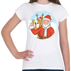 PRINTFASHION Télapó szelfi - Női póló - Fehér