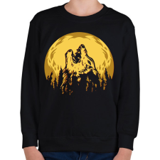 PRINTFASHION telehold farkas sötét alaphoz - Gyerek pulóver - Fekete gyerek pulóver, kardigán