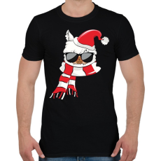 PRINTFASHION Téli cica - Férfi póló - Fekete