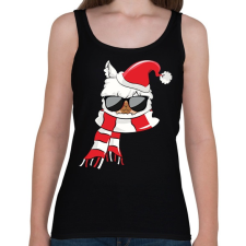 PRINTFASHION Téli cica - Női atléta - Fekete női trikó