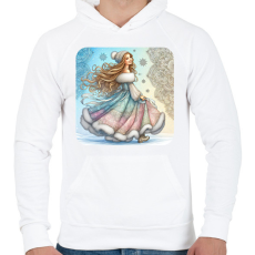 PRINTFASHION Téli hangulatban - Férfi kapucnis pulóver - Fehér