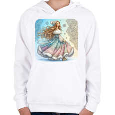 PRINTFASHION Téli hangulatban - Gyerek kapucnis pulóver - Fehér
