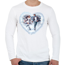 PRINTFASHION Téli szerelem - Férfi hosszú ujjú póló - Fehér