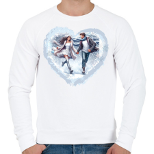 PRINTFASHION Téli szerelem - Férfi pulóver - Fehér férfi pulóver, kardigán