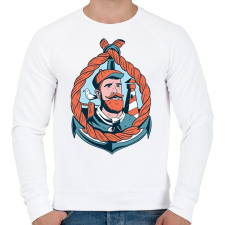 PRINTFASHION Tengerész - Férfi pulóver - Fehér férfi pulóver, kardigán