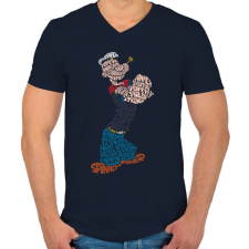 PRINTFASHION Tengerész - Férfi V-nyakú póló - Sötétkék férfi póló