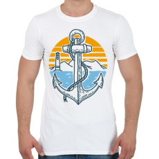 PRINTFASHION Tengerész lét - Férfi póló - Fehér