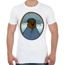 PRINTFASHION Tengerész medve - Férfi póló - Fehér férfi póló