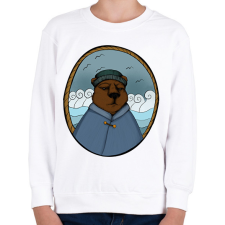 PRINTFASHION Tengerész medve - Gyerek pulóver - Fehér gyerek pulóver, kardigán