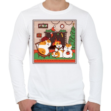 PRINTFASHION Tengerimalac karácsony - Férfi hosszú ujjú póló - Fehér férfi póló