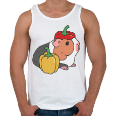 PRINTFASHION Tengerimalac paprikával - Férfi atléta - Fehér