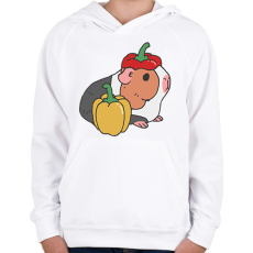 PRINTFASHION Tengerimalac paprikával - Gyerek kapucnis pulóver - Fehér