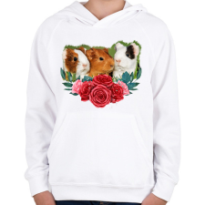 PRINTFASHION Tengerimalacok virággal - Gyerek kapucnis pulóver - Fehér gyerek pulóver, kardigán