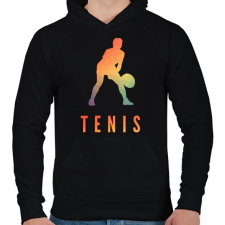 PRINTFASHION TENIS - Férfi kapucnis pulóver - Fekete férfi pulóver, kardigán