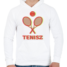 PRINTFASHION Tenisz - 3D - Férfi kapucnis pulóver - Fehér