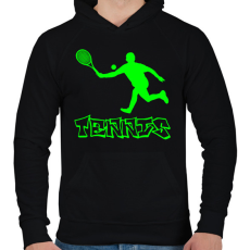 PRINTFASHION tenisz - Férfi kapucnis pulóver - Fekete