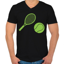 PRINTFASHION tenisz  - Férfi V-nyakú póló - Fekete férfi póló
