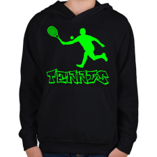 PRINTFASHION tenisz - Gyerek kapucnis pulóver - Fekete gyerek pulóver, kardigán