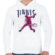 PRINTFASHION Tenisz sport - tennis - Férfi kapucnis pulóver - Fehér férfi pulóver, kardigán
