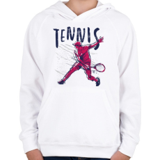 PRINTFASHION Tenisz sport - tennis - Gyerek kapucnis pulóver - Fehér