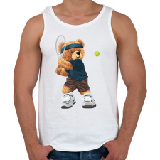 PRINTFASHION Teniszező maci - Férfi atléta - Fehér atléta, trikó