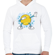 PRINTFASHION Teniszlabda - Férfi kapucnis pulóver - Fehér férfi pulóver, kardigán