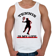PRINTFASHION Tennis is my life - Férfi atléta - Fehér