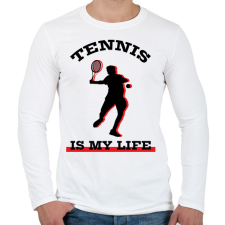 PRINTFASHION Tennis is my life - Férfi hosszú ujjú póló - Fehér férfi póló