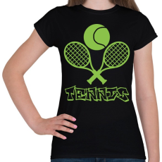 PRINTFASHION tennis - Női póló - Fekete