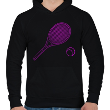 PRINTFASHION tennis pink - Férfi kapucnis pulóver - Fekete férfi pulóver, kardigán