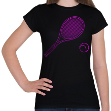 PRINTFASHION tennis  pink - Női póló - Fekete női póló