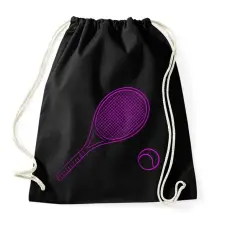 PRINTFASHION tennis  pink - Sportzsák, Tornazsák - Fekete tornazsák