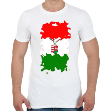 PRINTFASHION Tépett magyar zászló turulos címerrel - Férfi póló - Fehér férfi póló