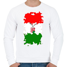 PRINTFASHION Tépett magyar zászló turulos címerrel - Férfi pulóver - Fehér férfi pulóver, kardigán