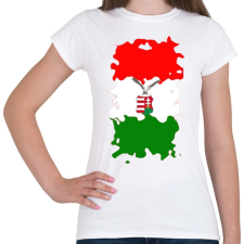PRINTFASHION Tépett magyar zászló turulos címerrel - Női póló - Fehér női póló