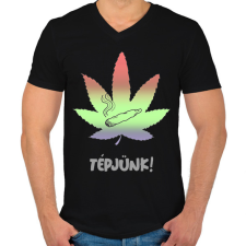 PRINTFASHION TÉPJÜNK! - Férfi V-nyakú póló - Fekete férfi póló