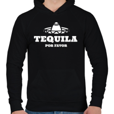 PRINTFASHION TEQUILA Por Favor - Férfi kapucnis pulóver - Fekete férfi pulóver, kardigán