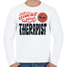 PRINTFASHION Terapeuta - nem vagyok a terapeutád - Férfi pulóver - Fehér férfi pulóver, kardigán