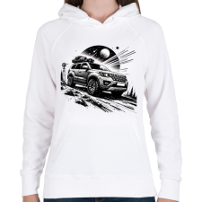 PRINTFASHION Terepjáró - Női kapucnis pulóver - Fehér női pulóver, kardigán