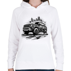 PRINTFASHION Terepjáró - Női kapucnis pulóver - Fehér