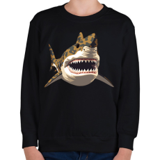 PRINTFASHION Terepmintás cápa - Gyerek pulóver - Fekete