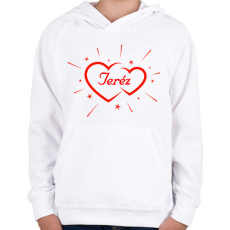 PRINTFASHION Teréz - Gyerek kapucnis pulóver - Fehér