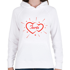 PRINTFASHION Teréz - Női kapucnis pulóver - Fehér